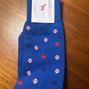 Lorenzo Uomo Blue Patterned Men's Socks